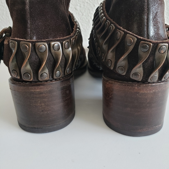 #Co-op Barney's NewYork Womens Brown Suede Studded Ankle Booties - Picture 10 of 14